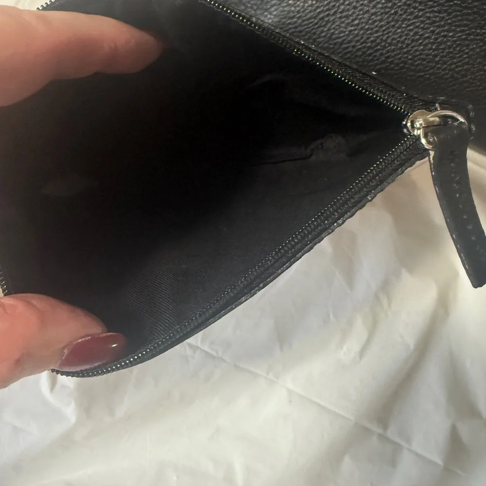 Lodis Black Leather Large Tote Bag w/small Lodis flower bag - Picture 8 of 15